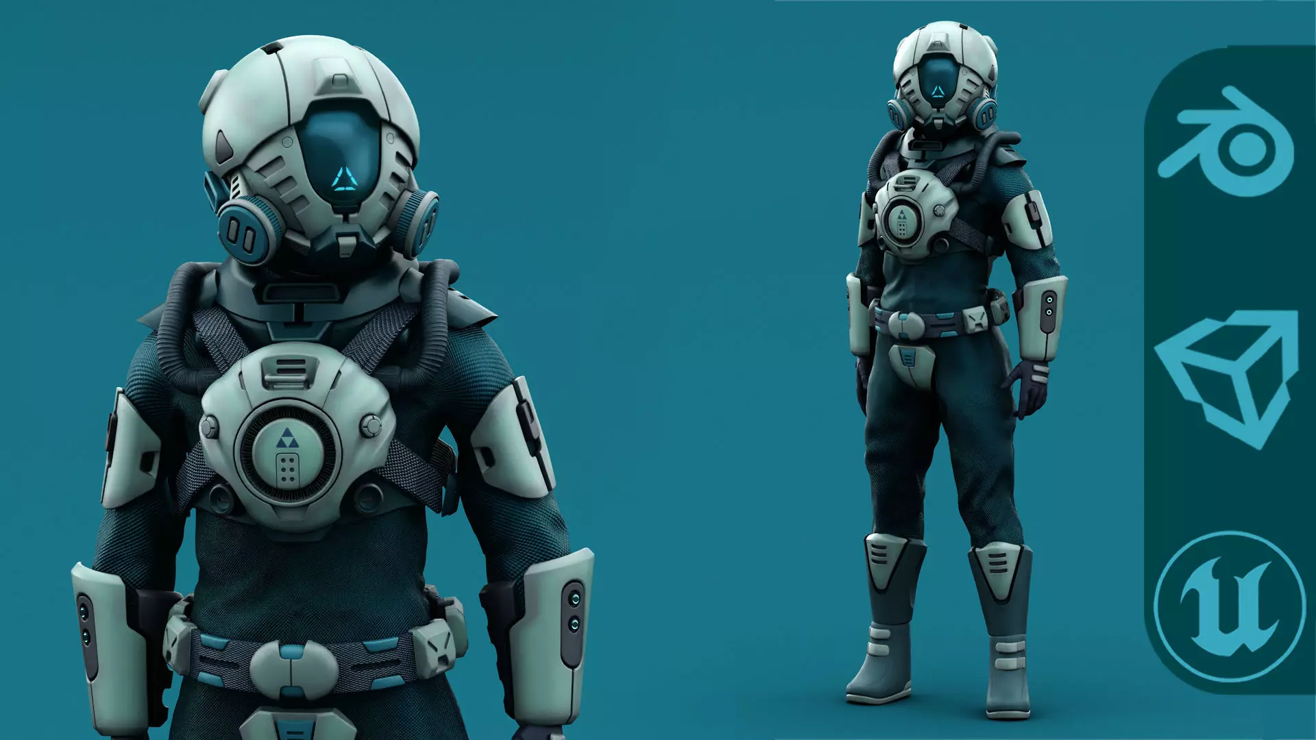AUSTRONAUT J-1 Rigged for Unreal Engine - Unity - MIXAMO 3D model