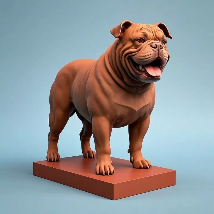 3451 Laughing Bulldog 3D Printed Full Figure STL 3D print model