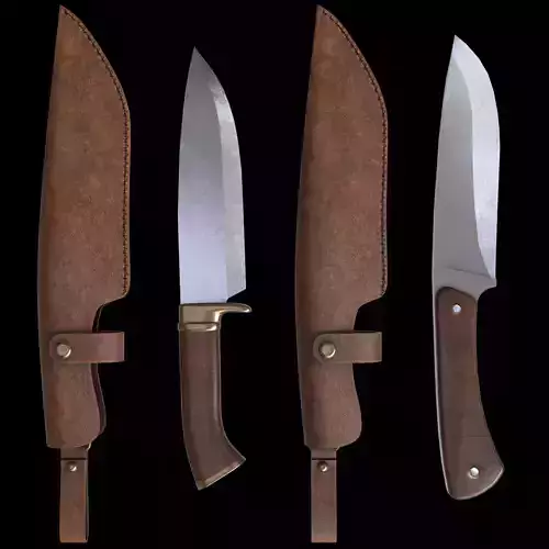 Hunter Knife Low-poly 3D model
