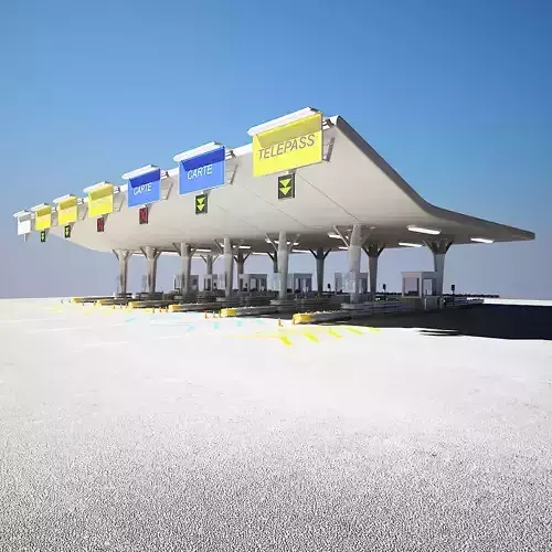 Highway Toll Gate 3D model 5
