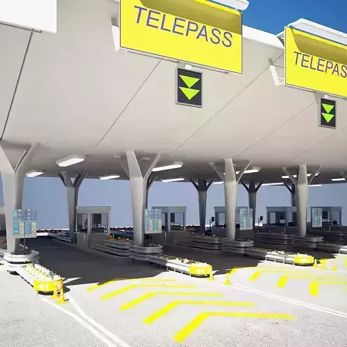 Highway Toll Gate 3D model 4