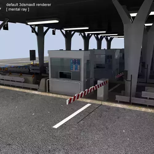 Highway Toll Gate 3D model 2