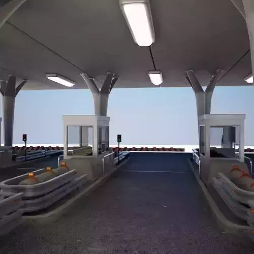 Highway Toll Gate 3D model 6