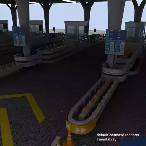 Highway Toll Gate 3D model 3