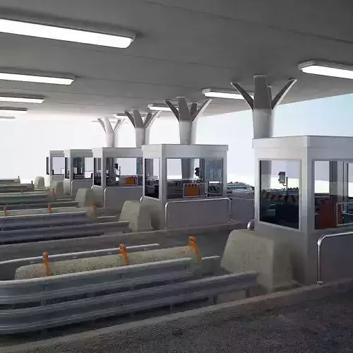 Highway Toll Gate 3D model 7