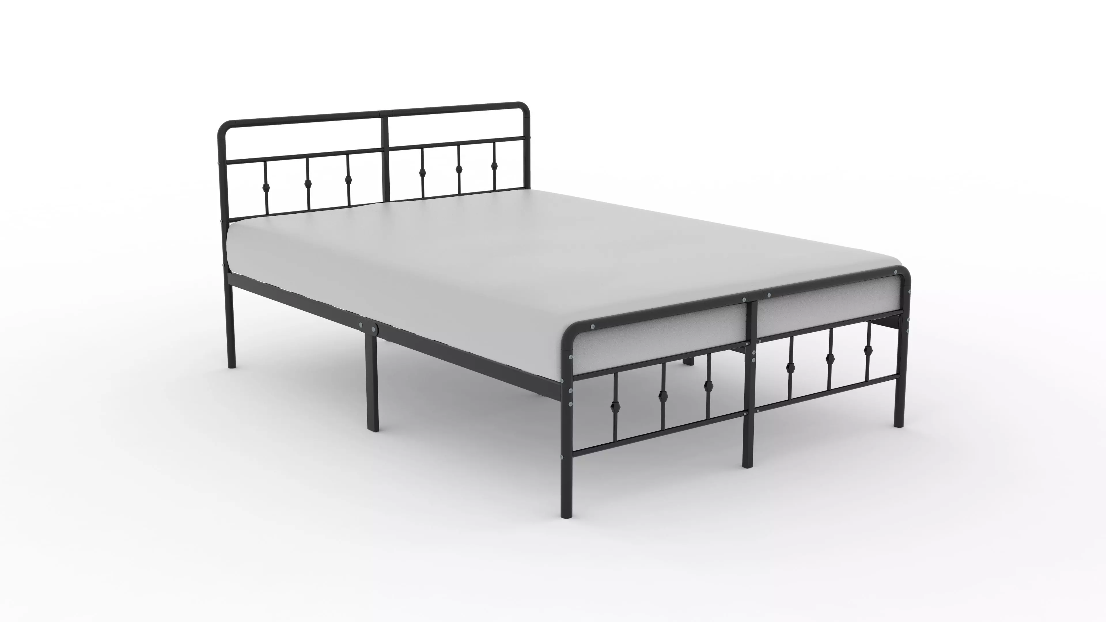 iron Bed Low-poly 3D model