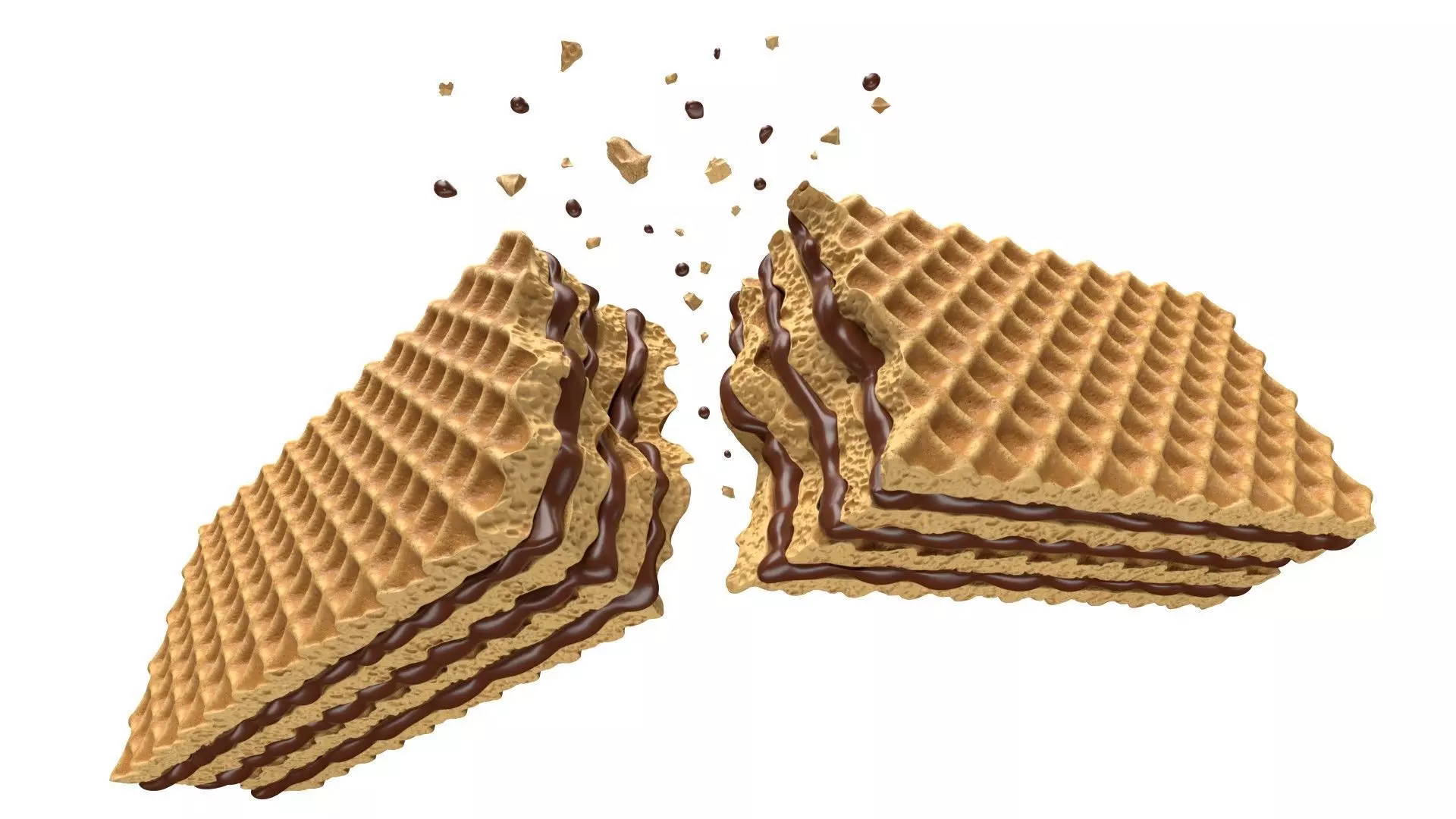 Wafer Chocolate Splash 002 3D model