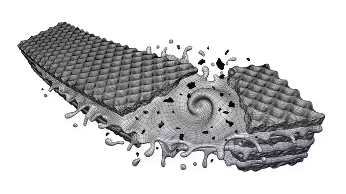 Wafer Chocolate Splash 003 3D model 6