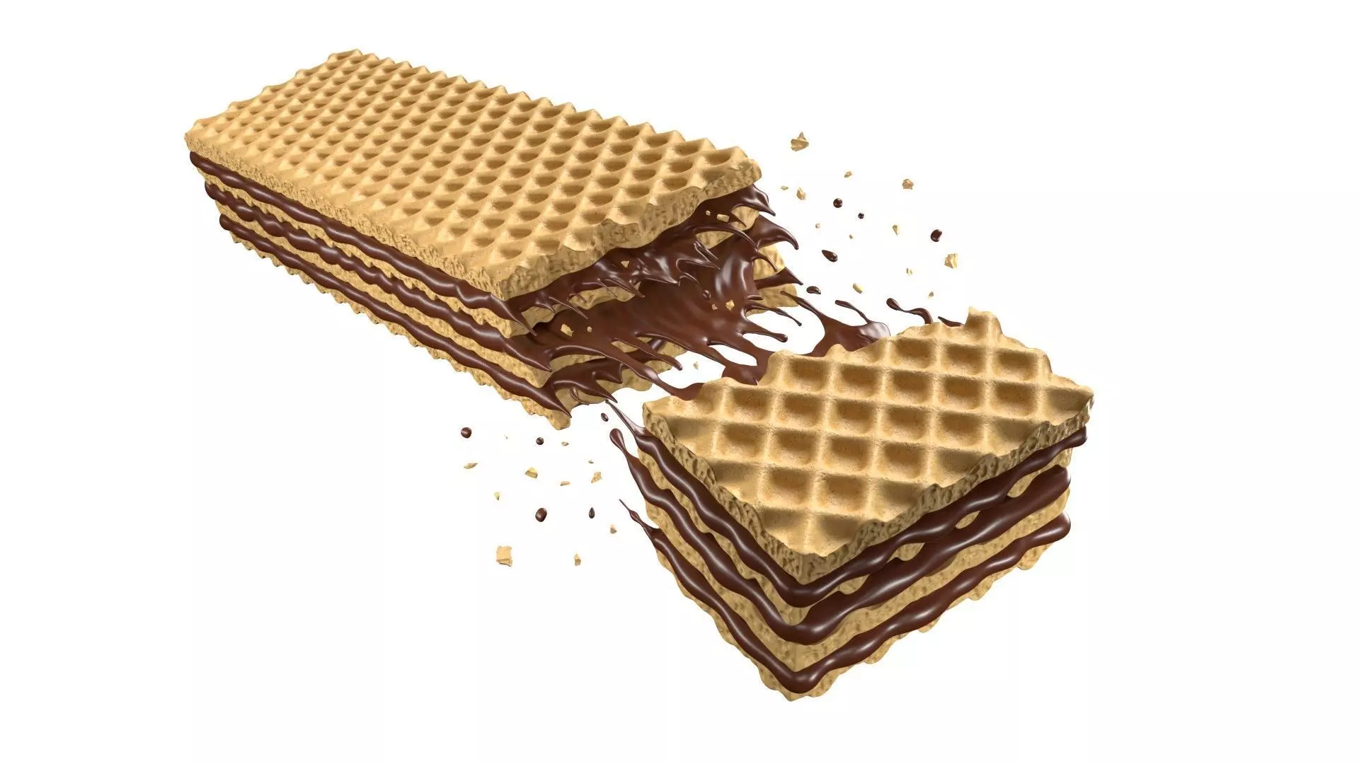 Wafer Chocolate Splash 007 3D model