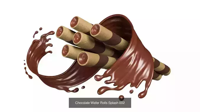 Chocolate Wafer Rolls 4 Model Collection 3D Model Pack 3