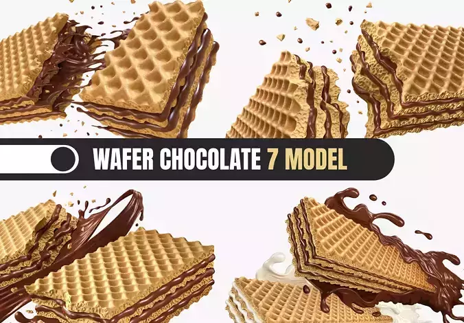Wafer Chocolate 7 Model Collection 3D Model Pack