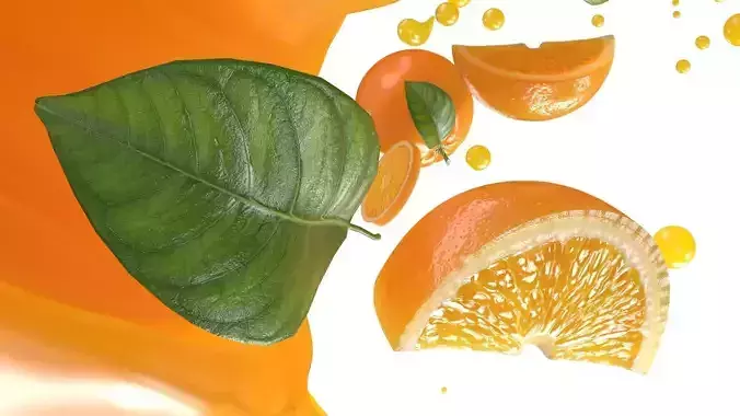 Orange Juice Splash 003 3D model 4
