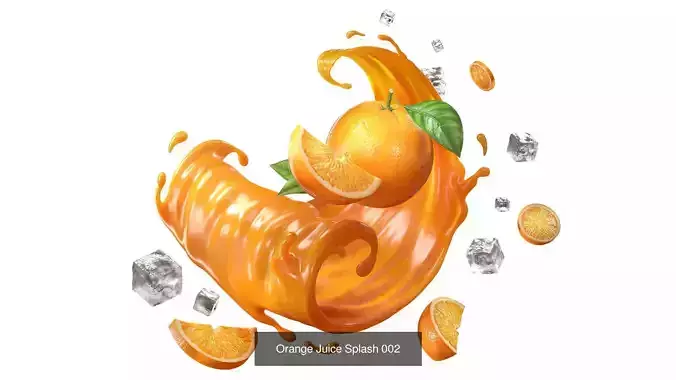 Orange Juice Splash 3 Model Collection 3D Model Pack 3