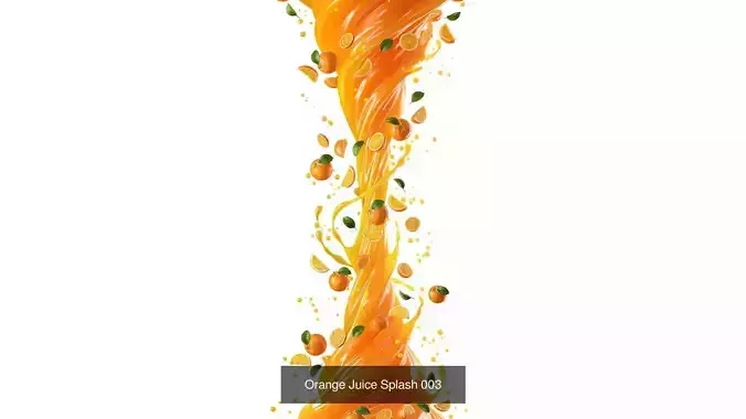Orange Juice Splash 3 Model Collection 3D Model Pack 4