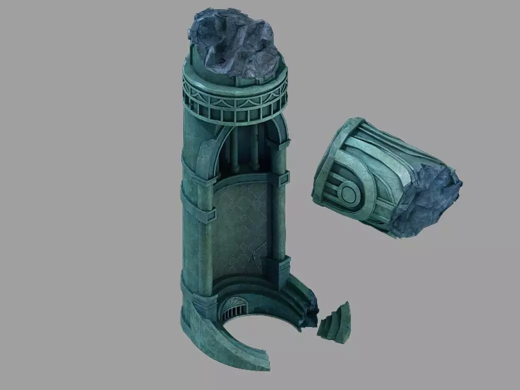 Underground Palace - Earth Palace Broken Column 01 3D model