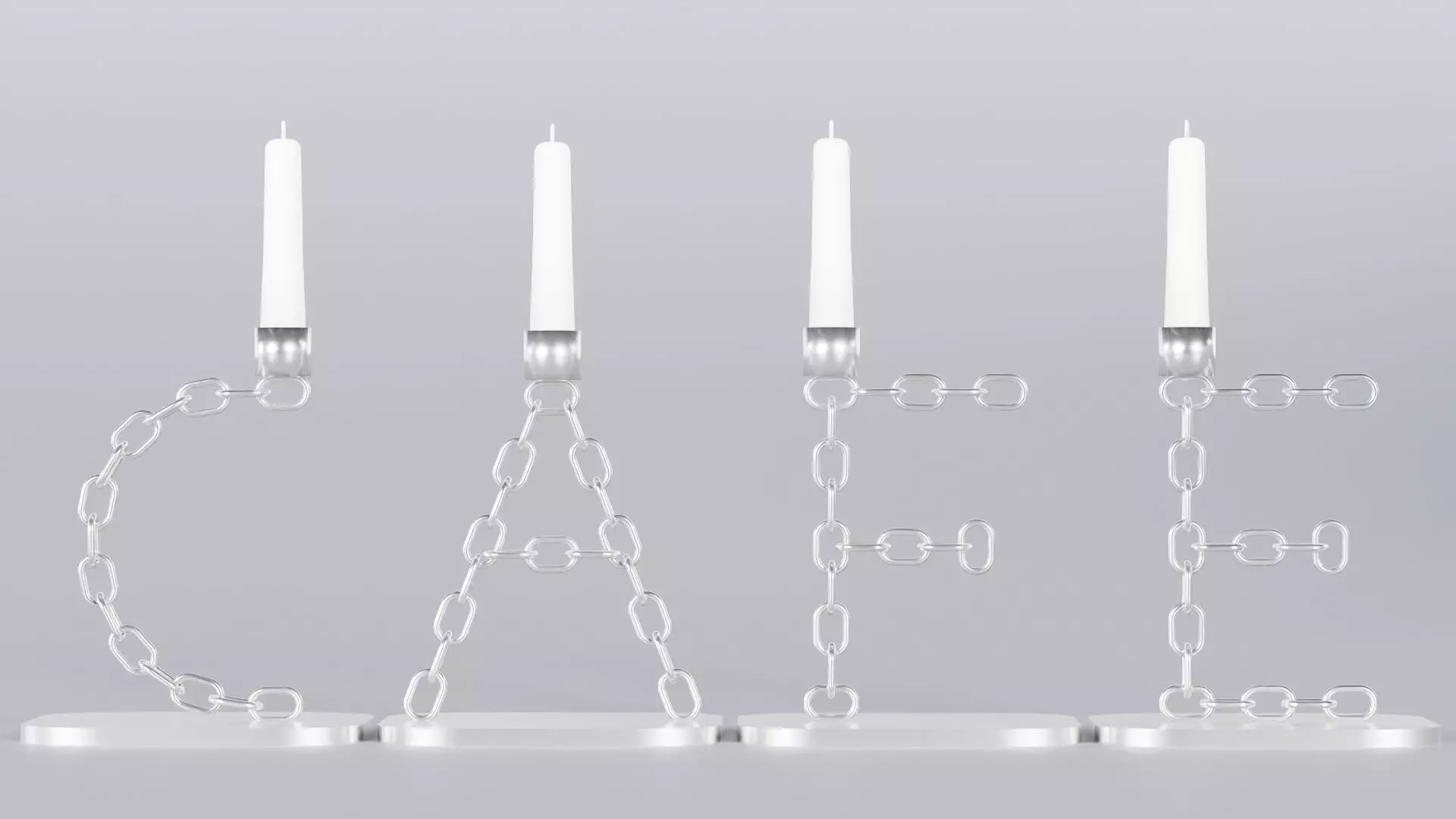 Cafe Silver Candleholder 3D Model Tru Render UV 4K PBR Textures Low-poly 3D model