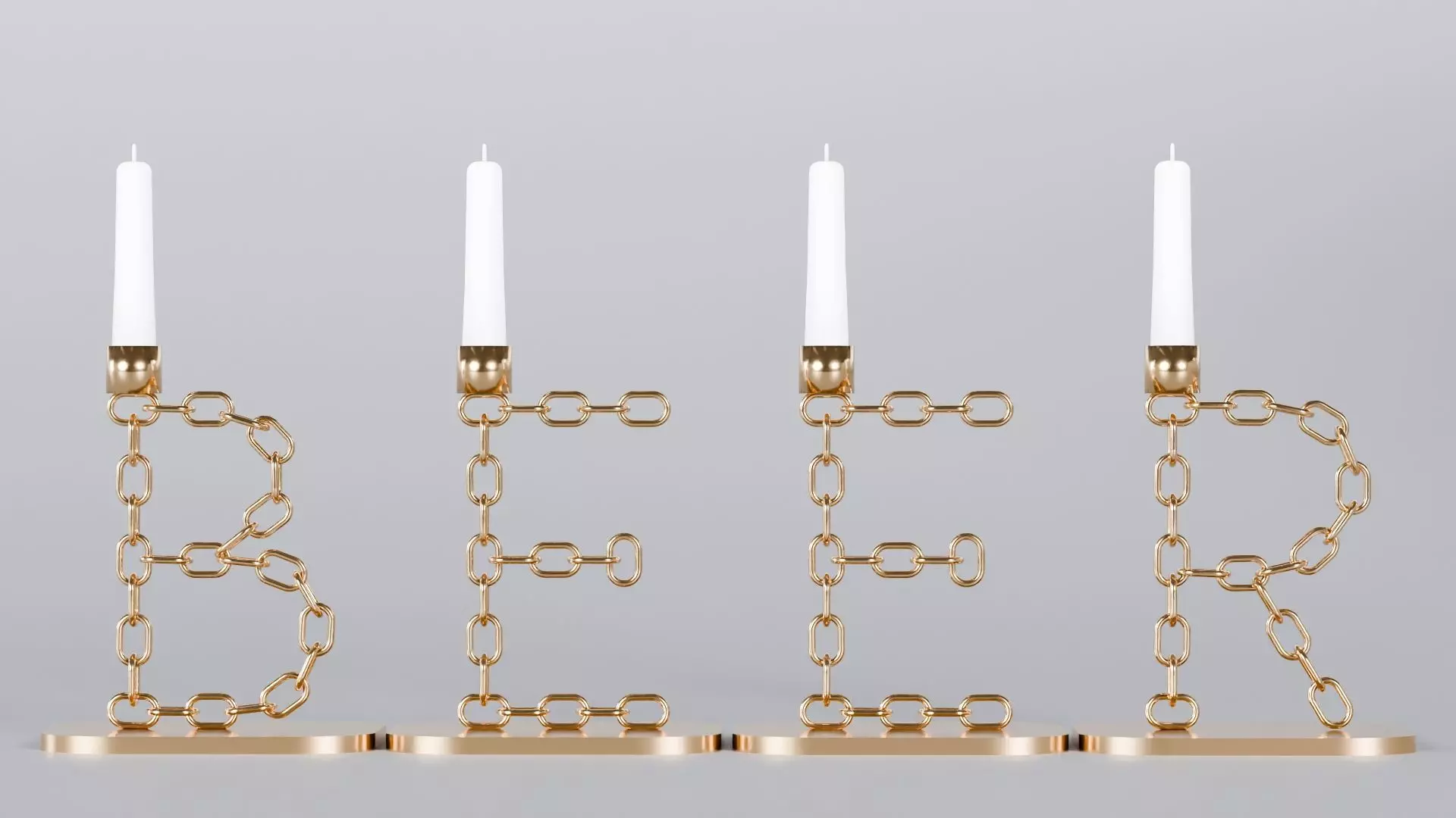 Beer Bronze Candleholder 3D Model True Render UV 4K PBR Textures Low-poly 3D model