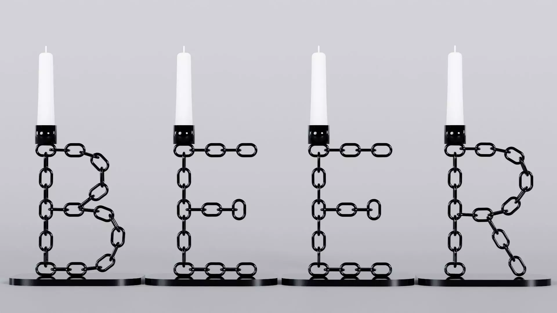 Beer Candleholder Black 3D Model True Render UV 4K PBR Textures Low-poly 3D model