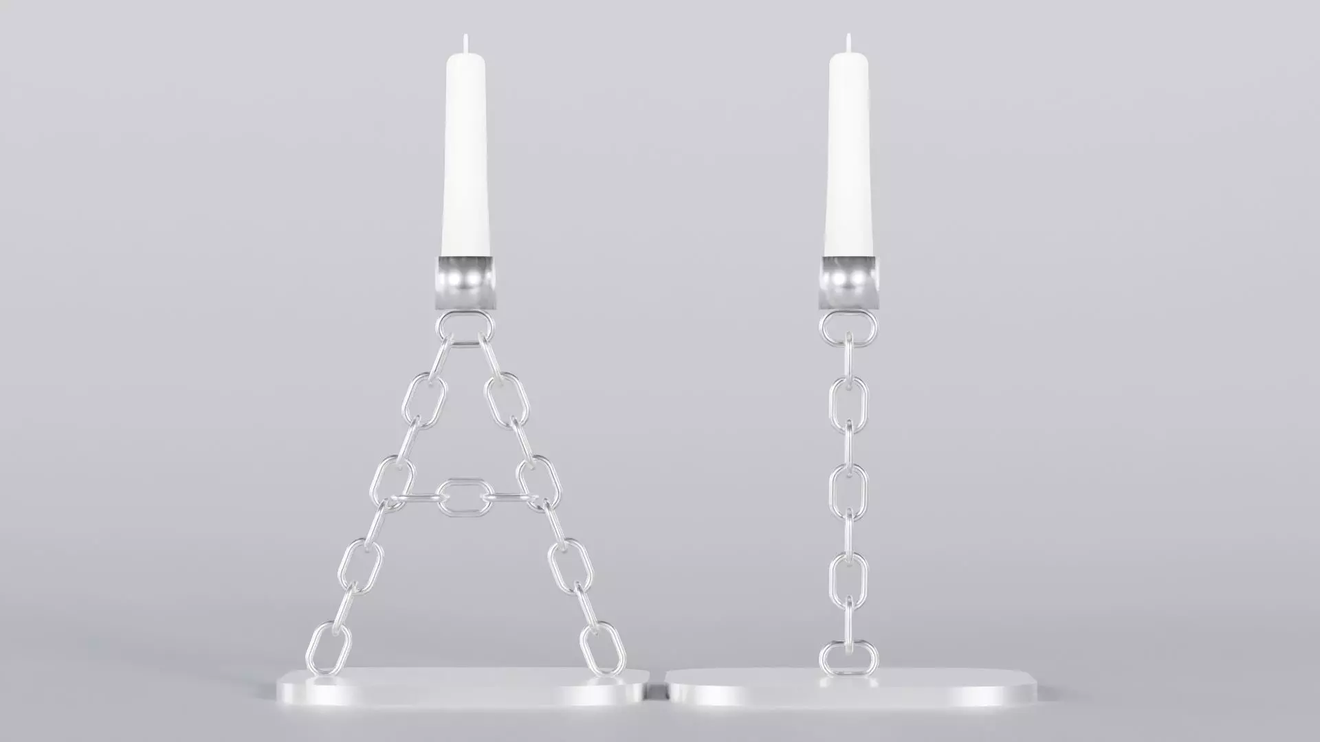 AI Candleholder Silver True Render UV 4K PBR Textures Low-poly 3D model