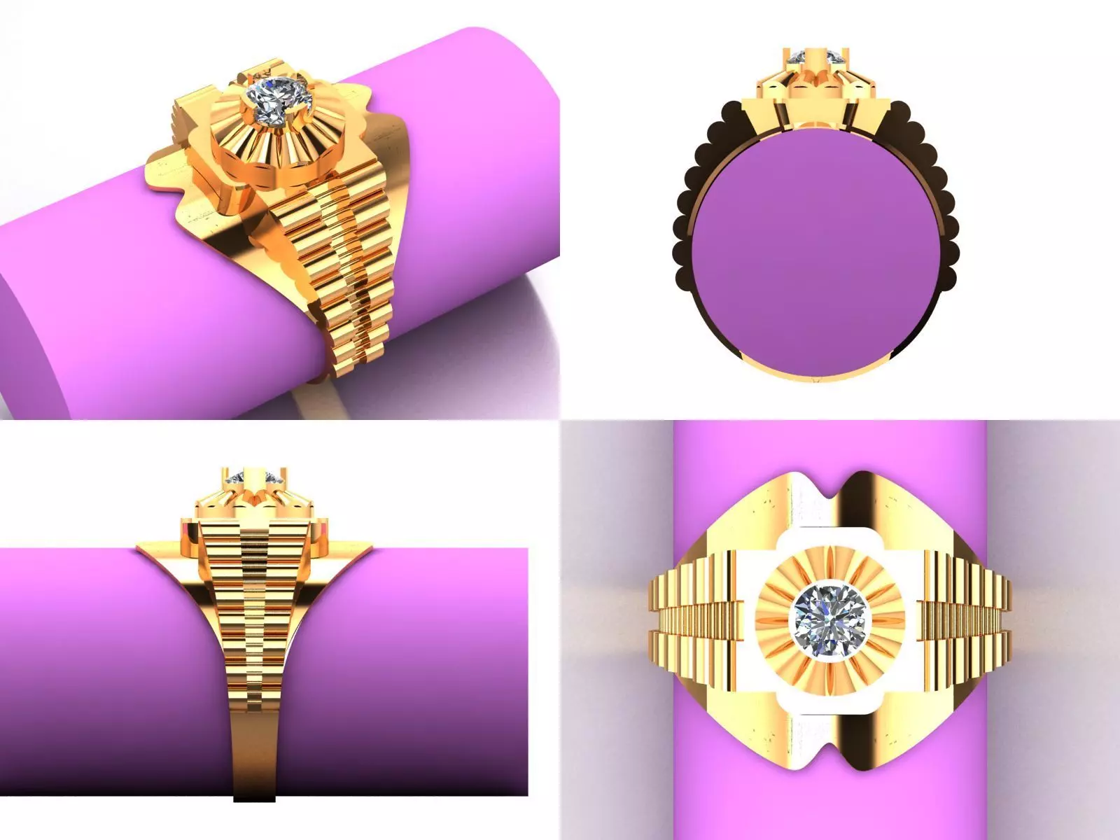 MENS DIAMOND RING 11 Free 3D print model