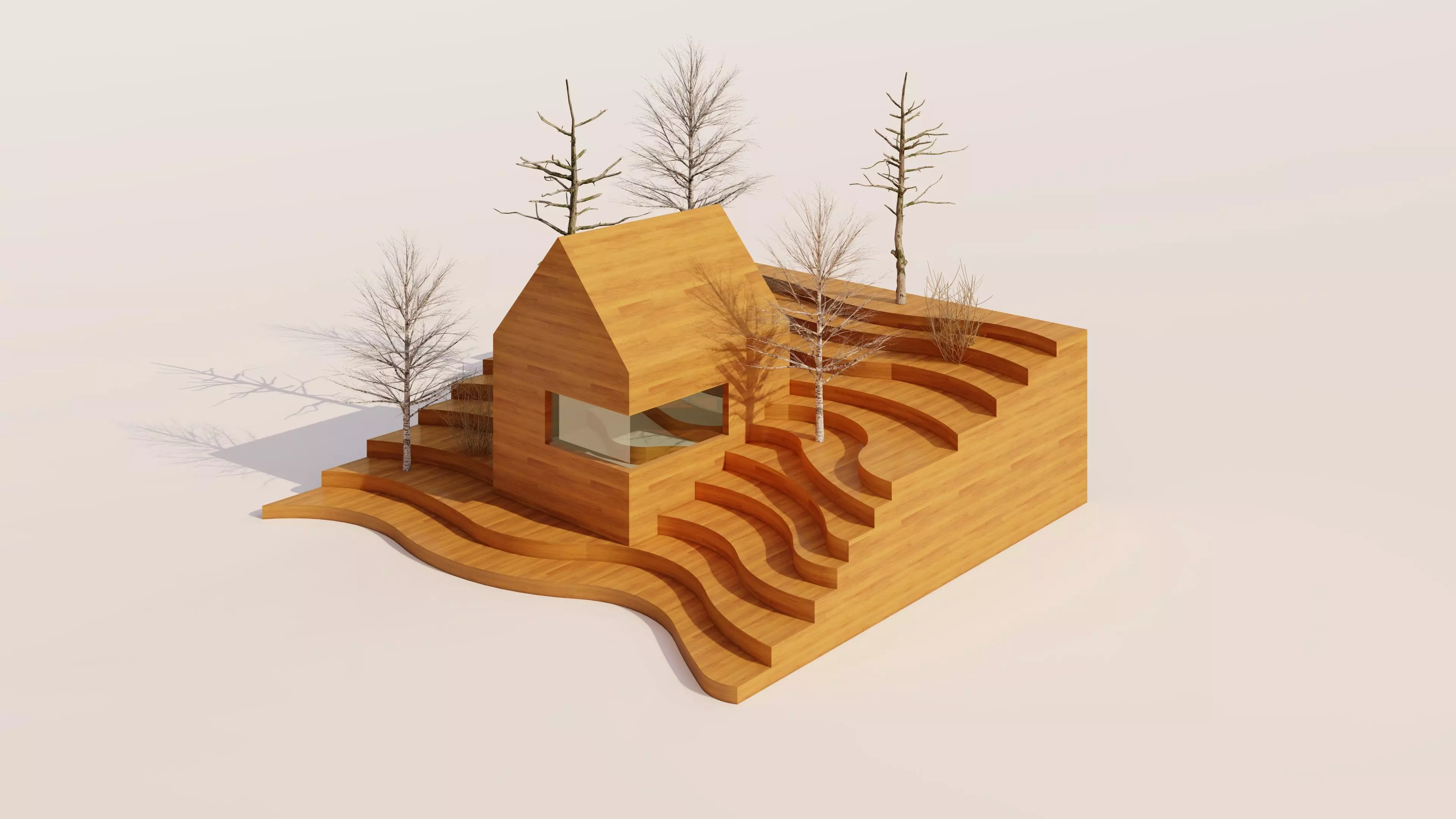 Miniature Wooden House 3D model