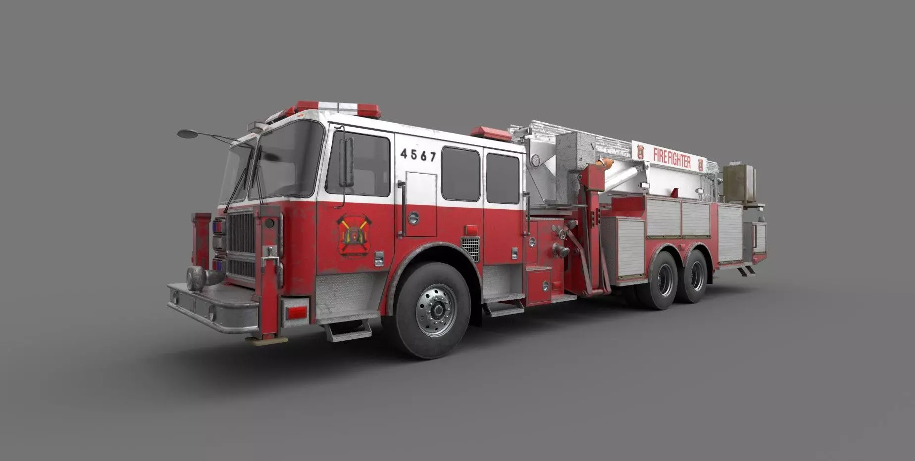 Fire Rescue Vehicle Low-poly 3D model