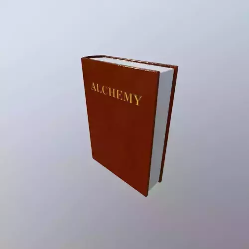 Alchemy Hardcover Book 3D Model Embossed Fantasy Book Asset