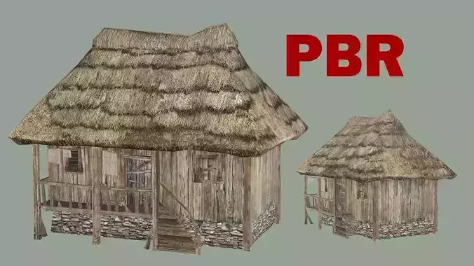 Wooden Hut A Low-Poly 3D Model Low-poly 3D model