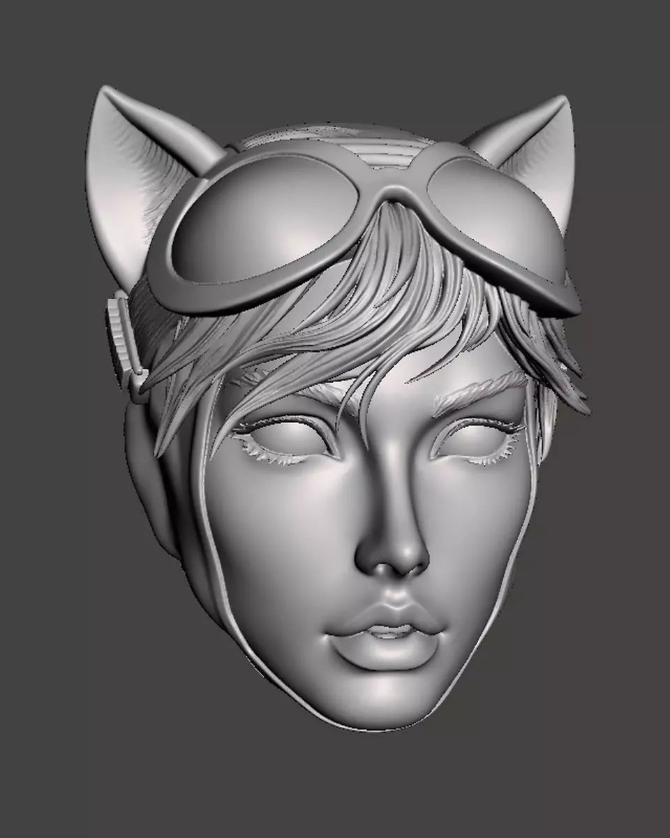 Catwoman hush head sculpt headsculpt 3D print model