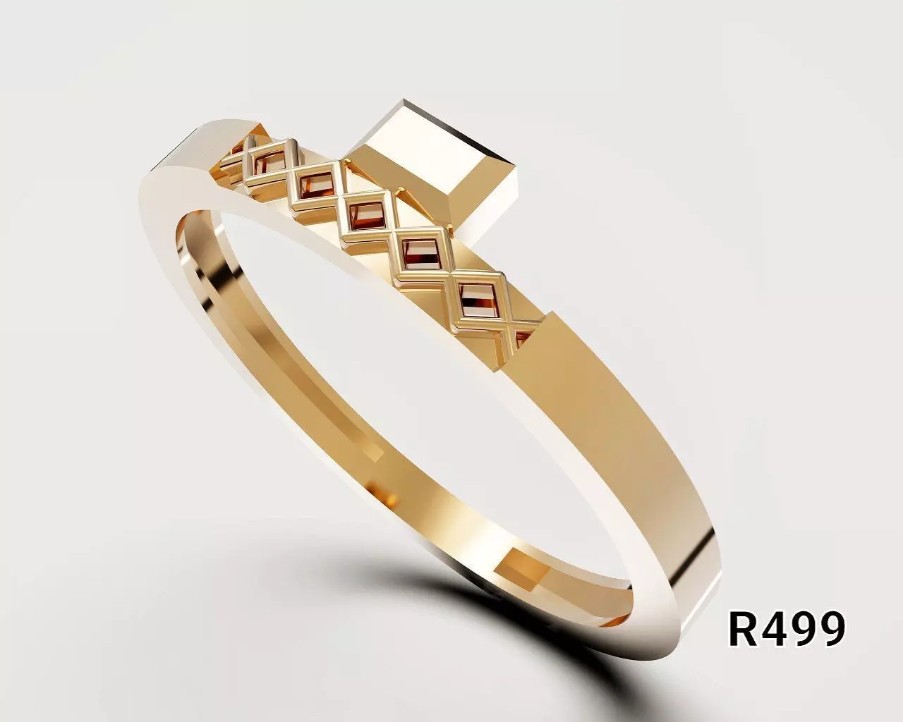 Elegant gold ring with a unique design 3D print model