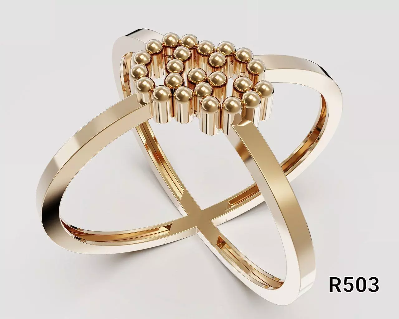Elegant and luxurious gold ring 3D print model