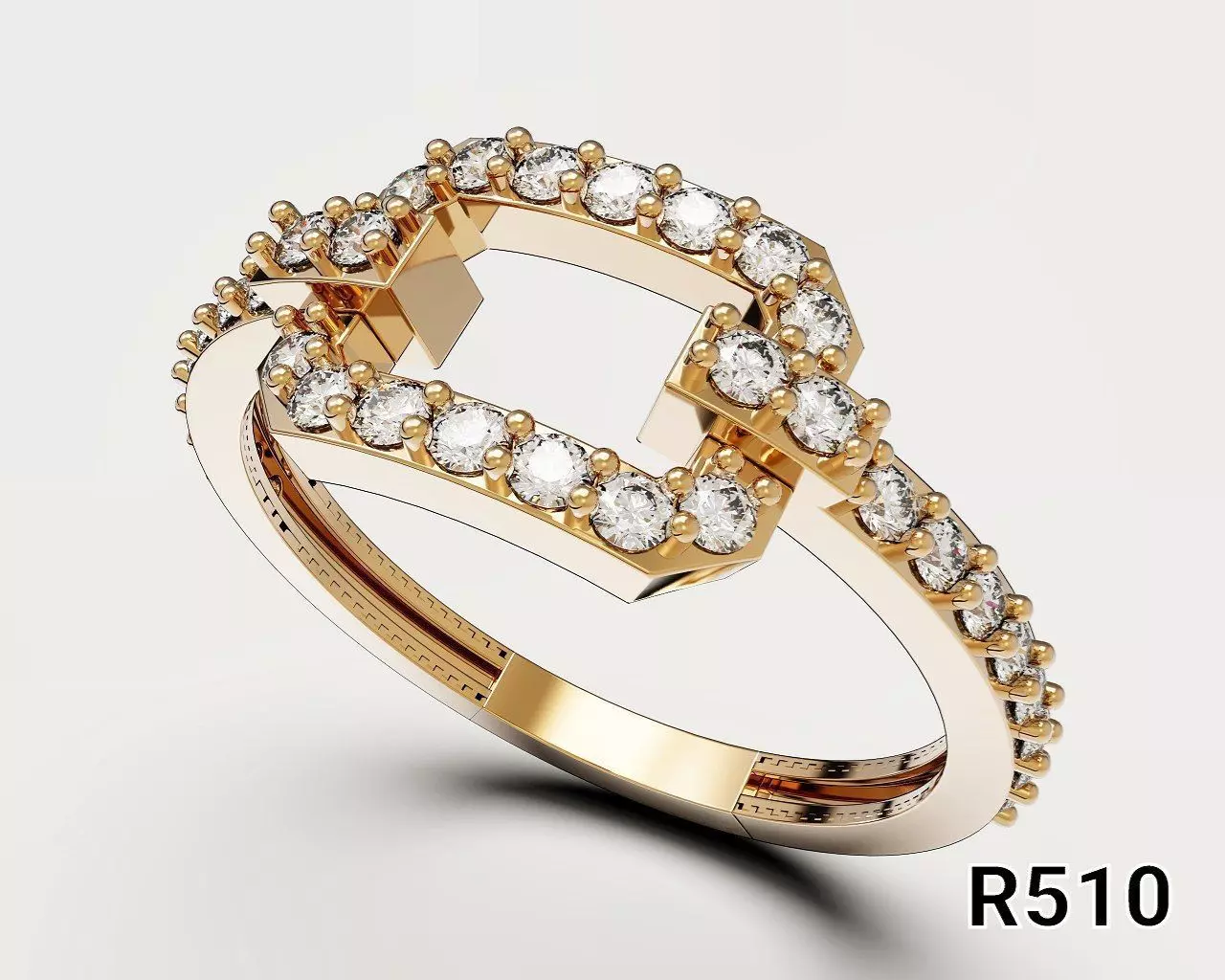 Structured Multi Stone Ring 3D print model