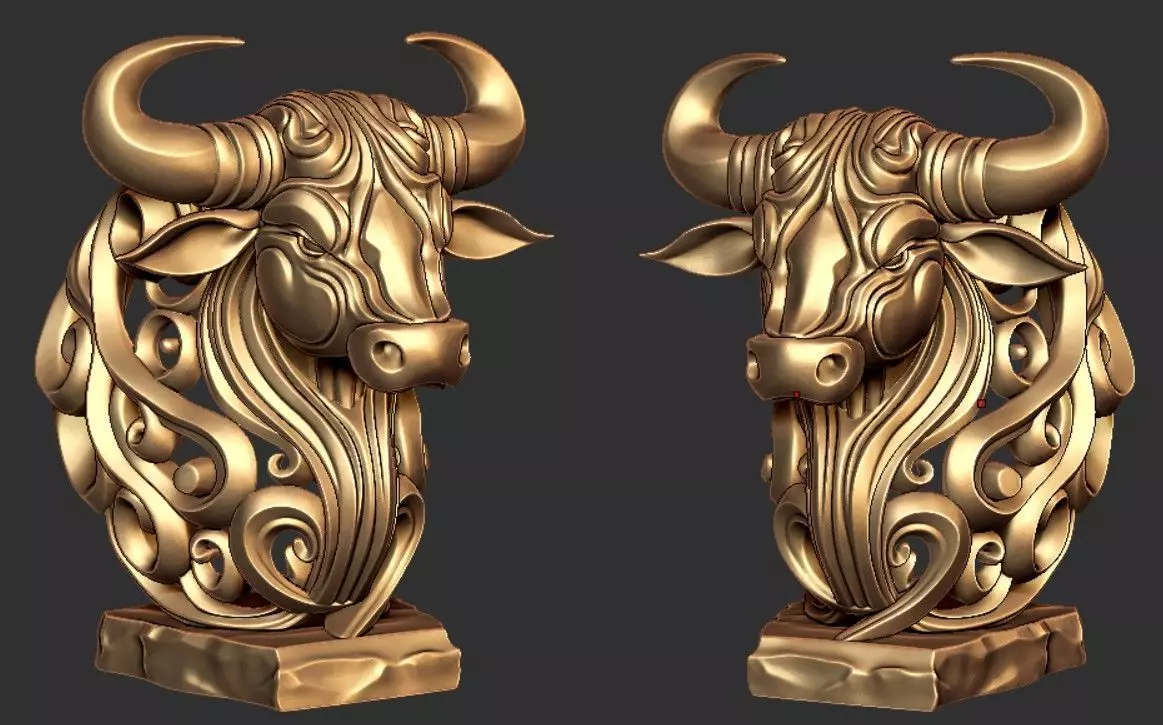 Bull Head Showpiece 3D print model