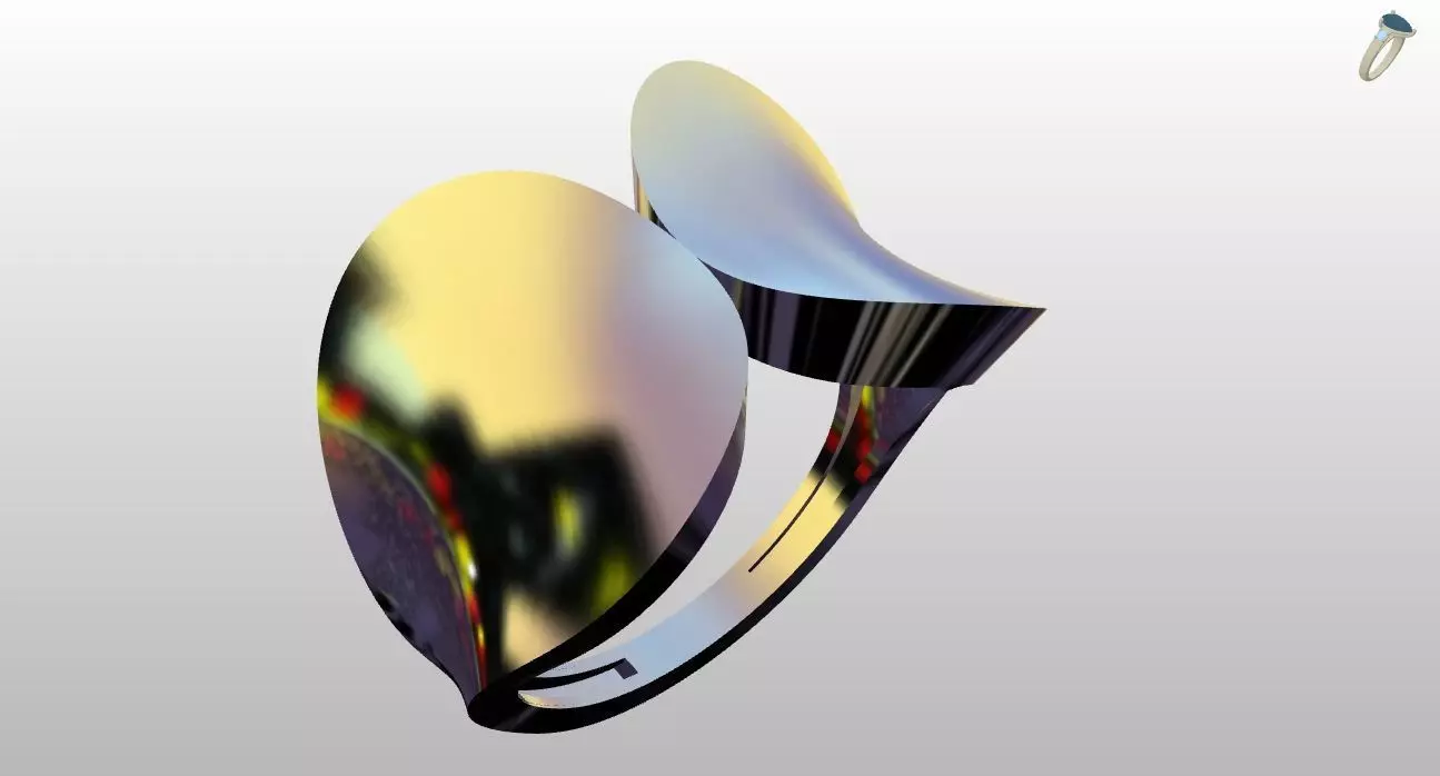 Modern Sculptural Adjustable Ring 3DM STL 3D print model