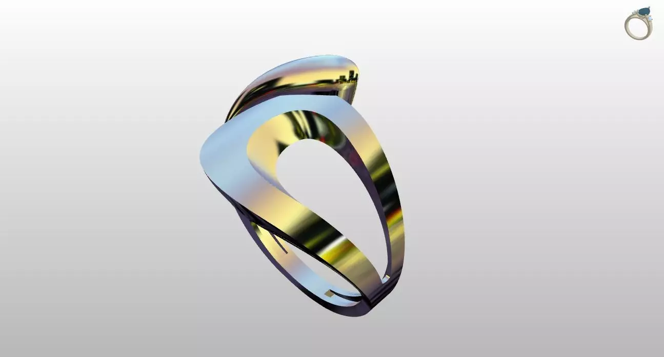 Modern Sculptural Adjustable Ring 3DM STL 3D print model