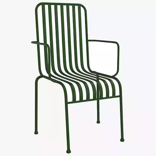 Hay Palissade Striped Outdoor Furniture Green Chair 3D model