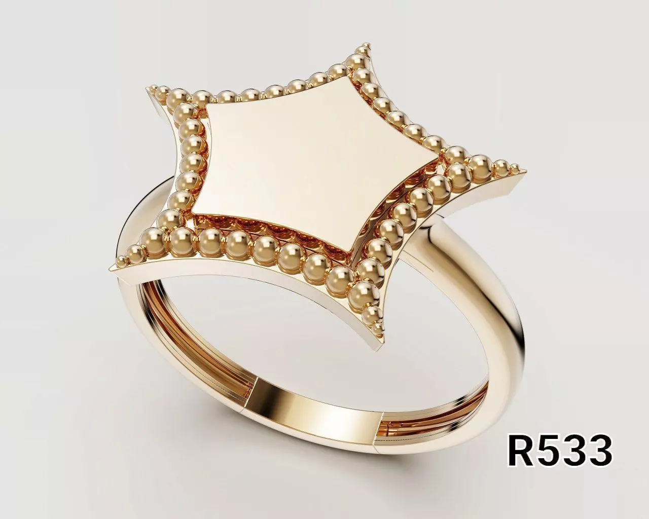 Star Beaded Ring 3D print model