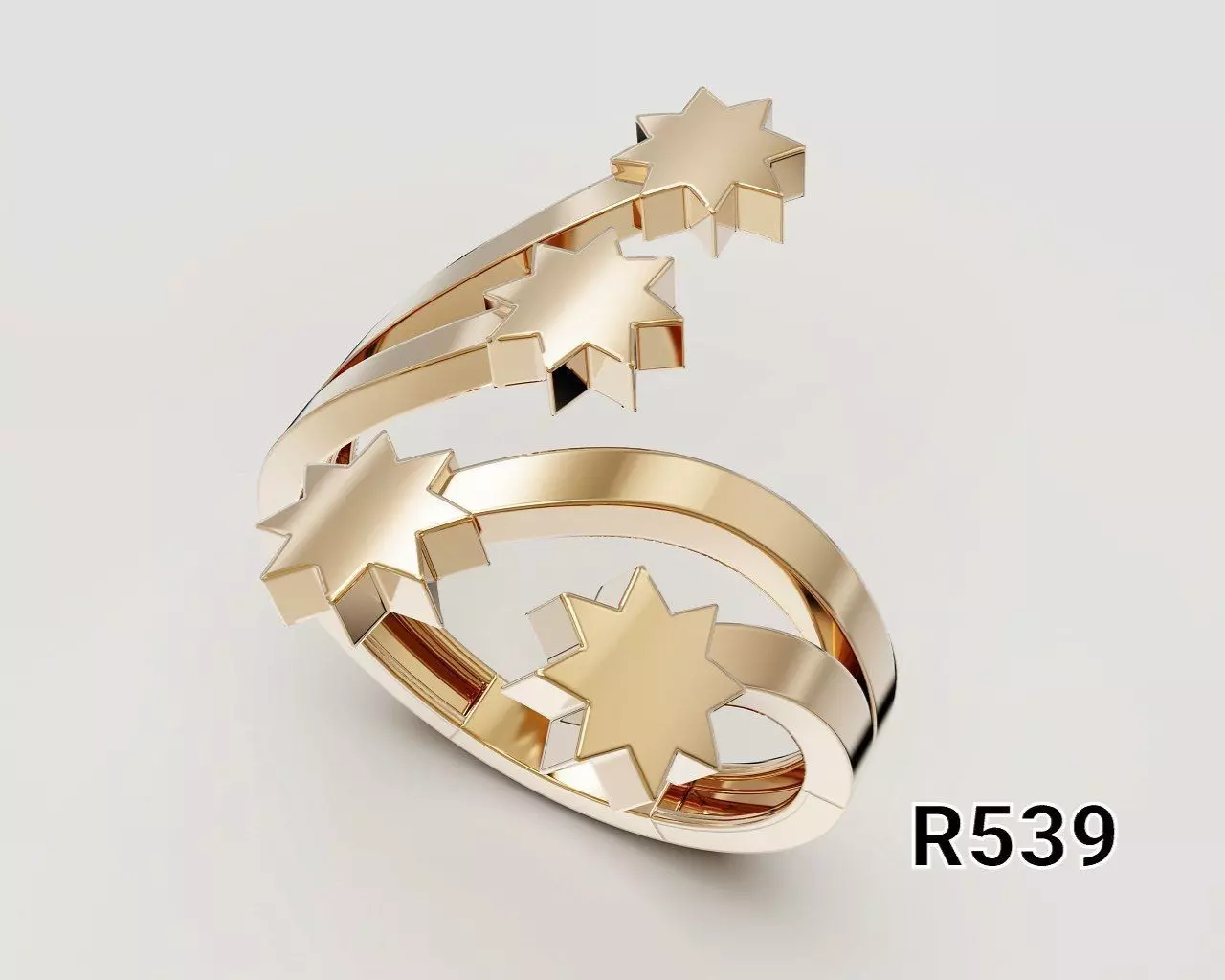 Star Motif Open Ring 3D print model