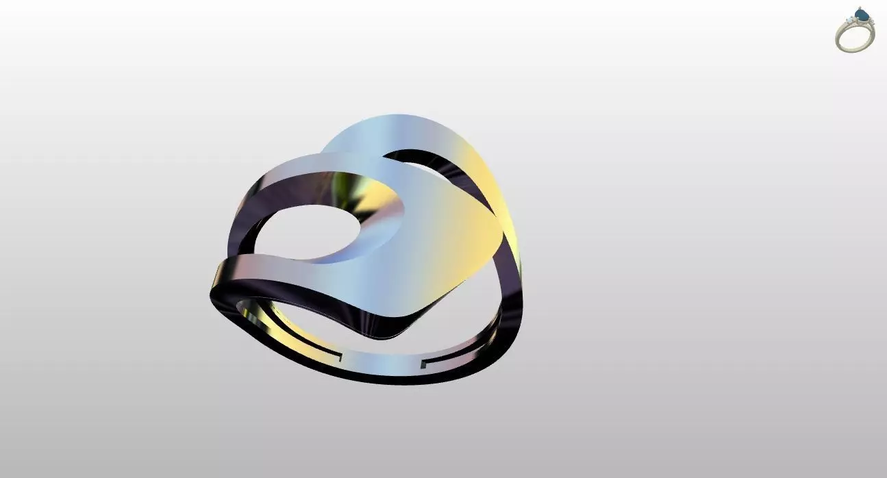 Modern Sculptural Adjustable Ring 3DM STL 3D print model