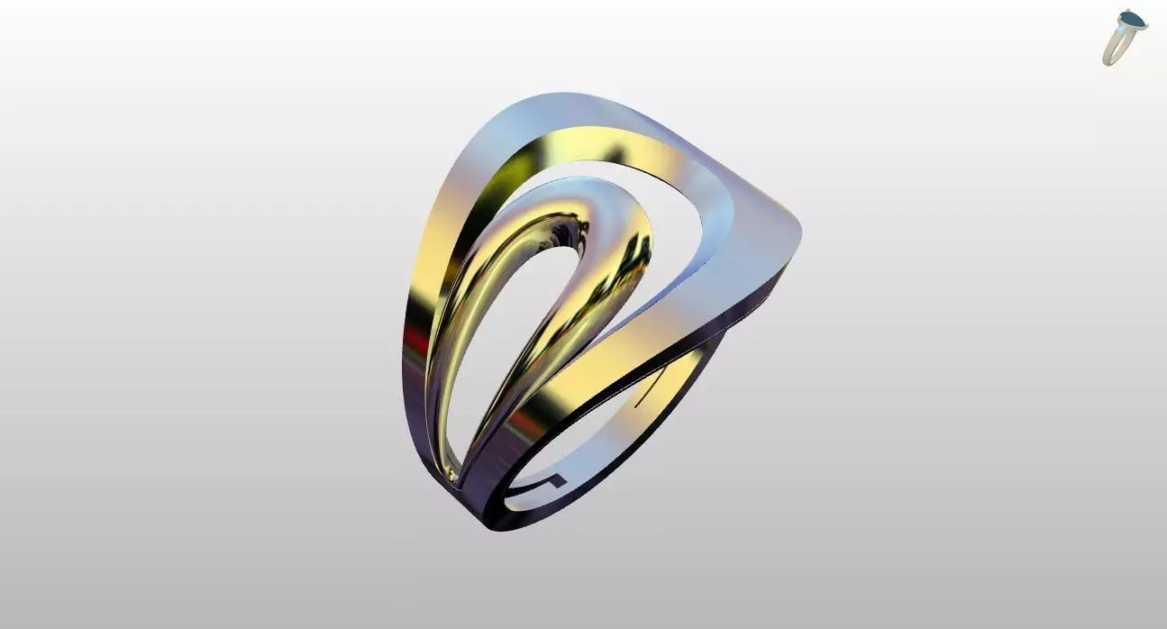 Modern Sculptural Adjustable Ring 3DM STL 3D print model