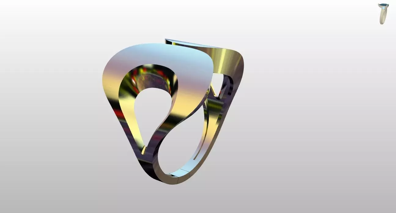 Modern Sculptural Adjustable Ring 3DM STL 3D print model
