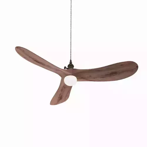 Modern Wooden 3-Blade Ceiling Fan with Light