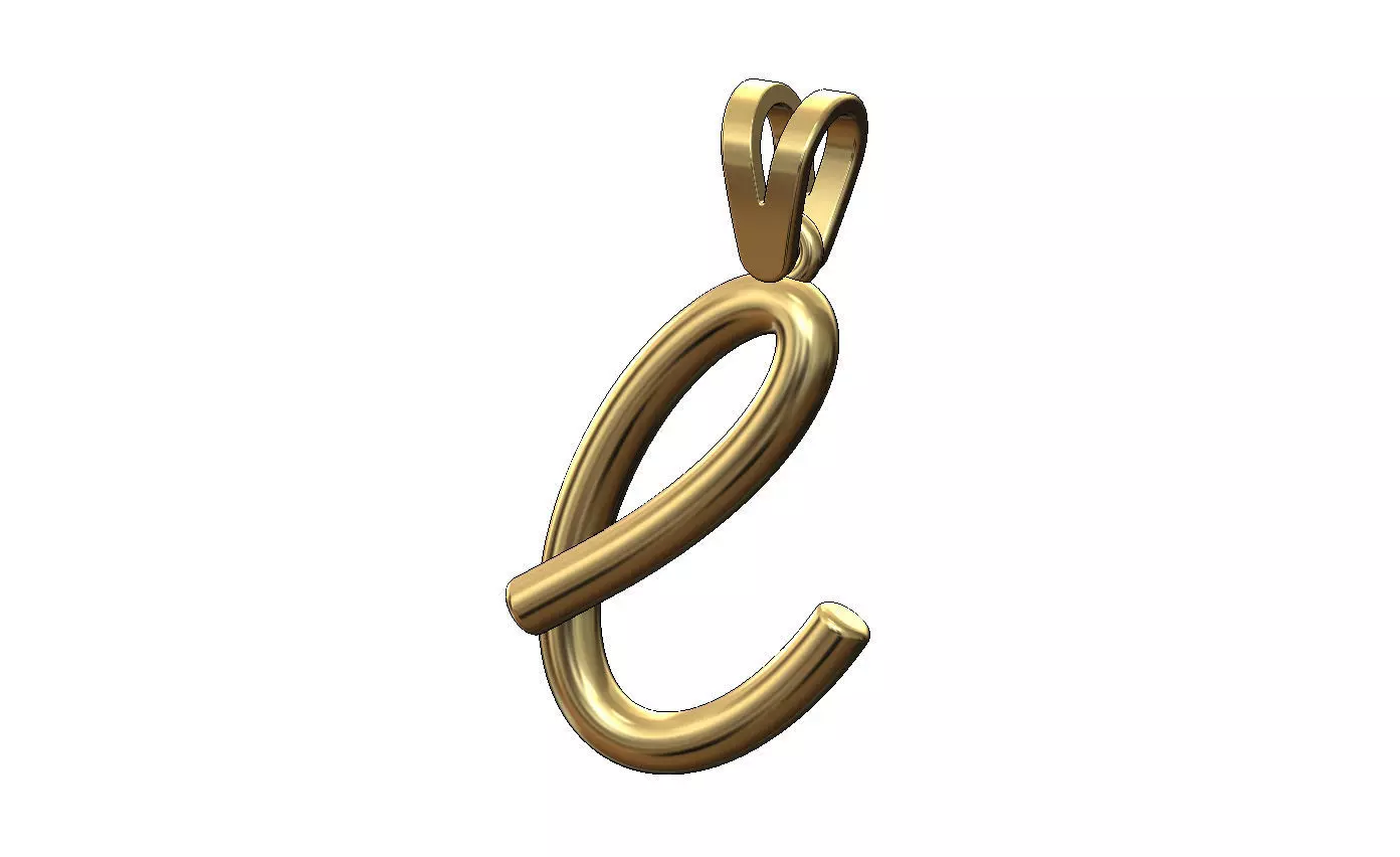L letter initial 3d lowercase wire pendant charm bail 3D print model
