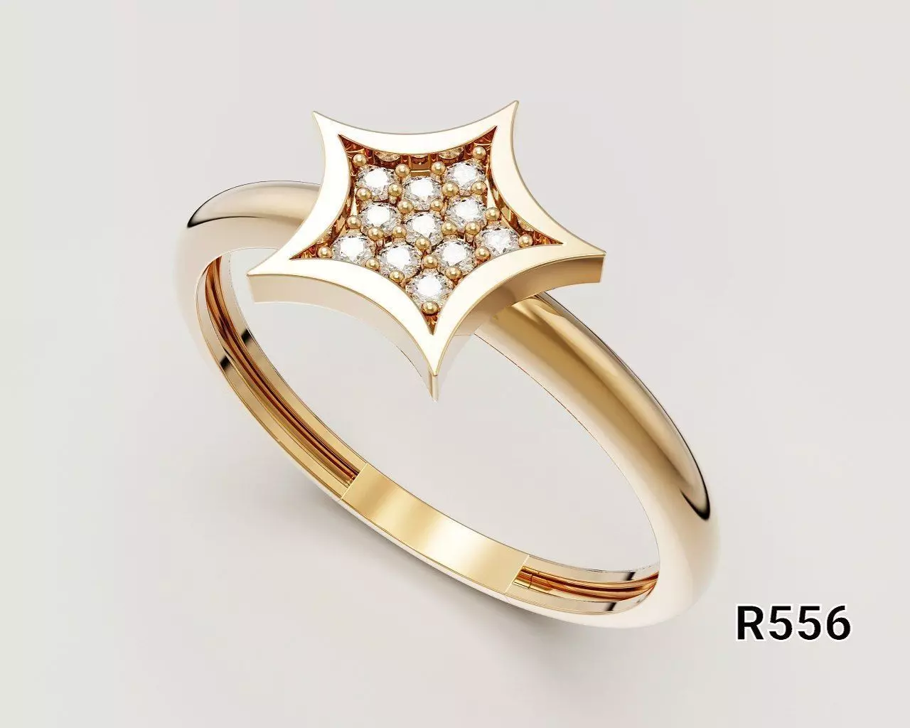 Luxury Star Ring 3D print model