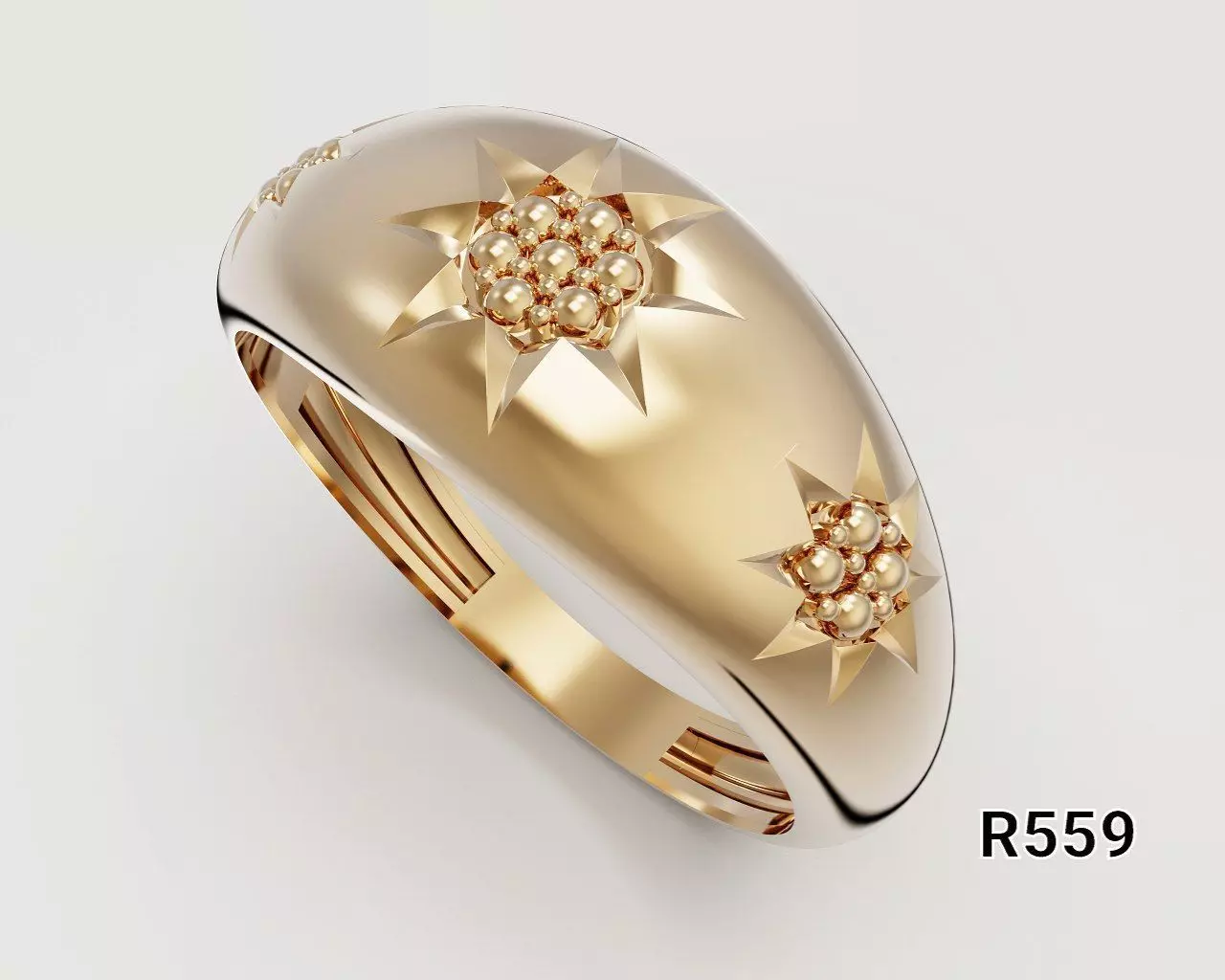 Luxury Star Ring 3D print model