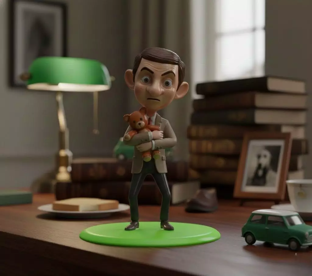 Mr Bean and Teddy 3D print model