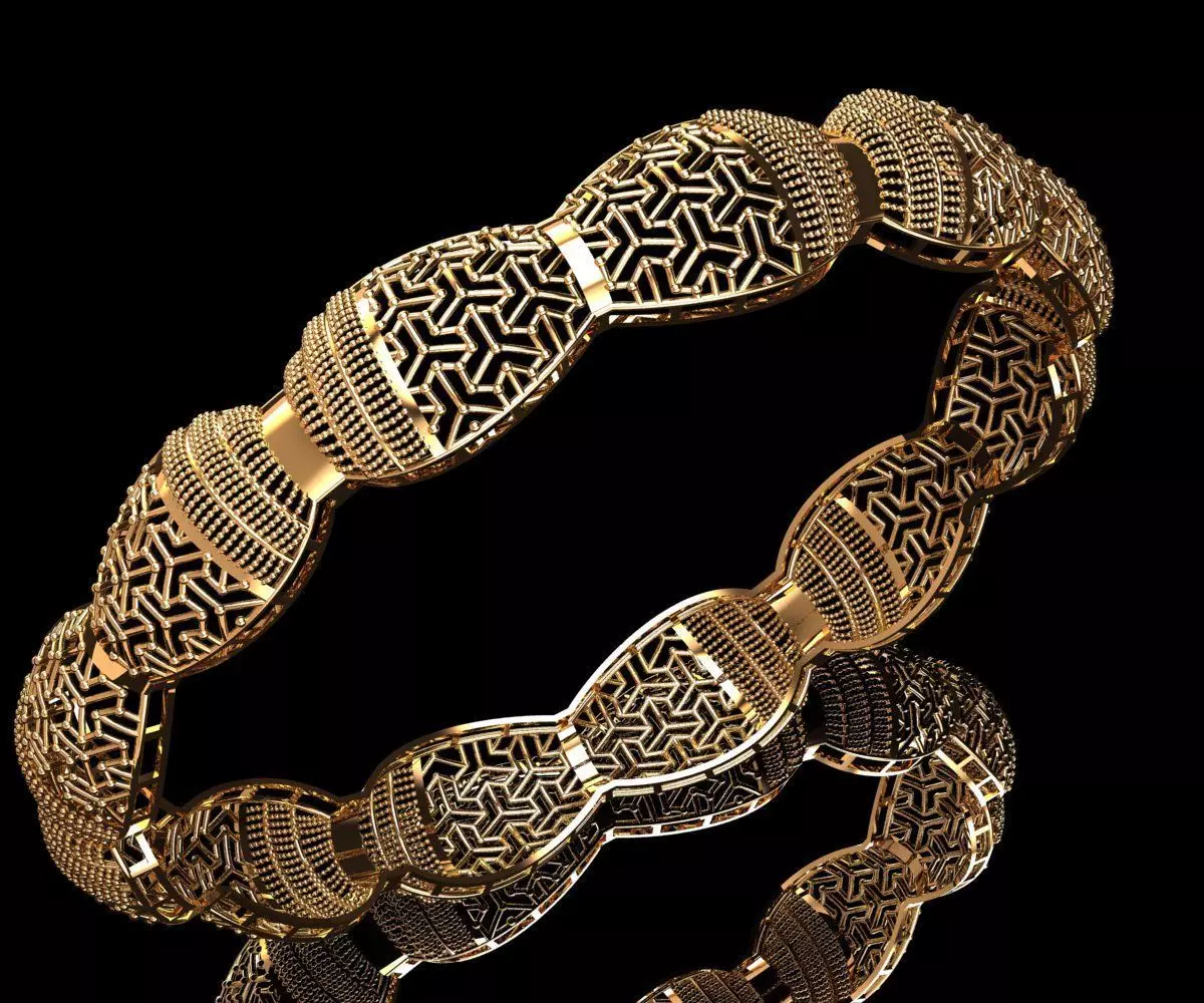 1433 Golden Lattice Bangle 11gm 3D print model