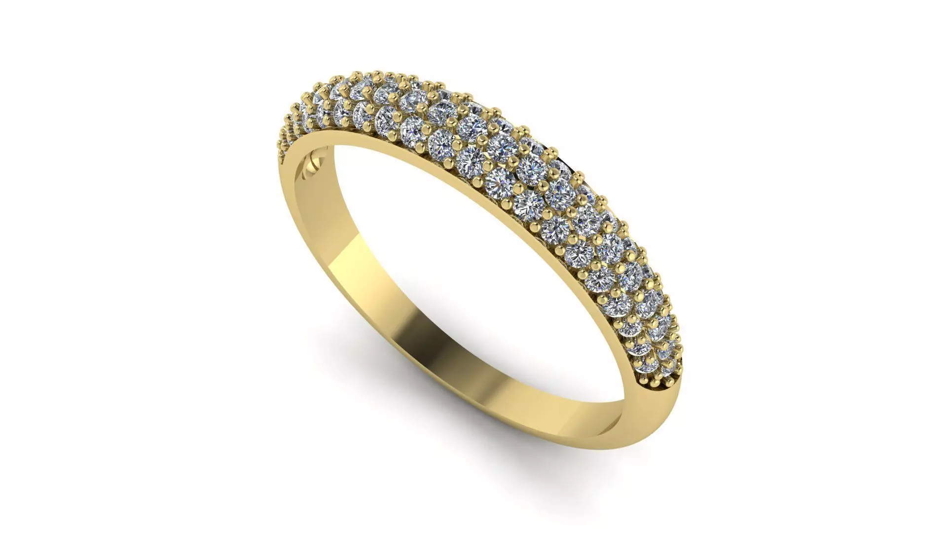 Elegance Pave Diamonds Ring 01 3D print model