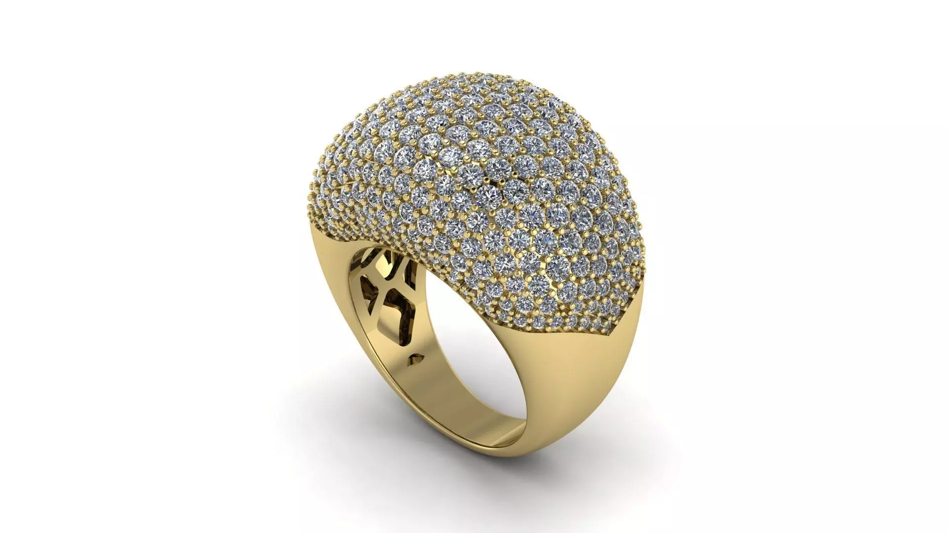 Elegance Pave Diamonds Ring 02 3D print model