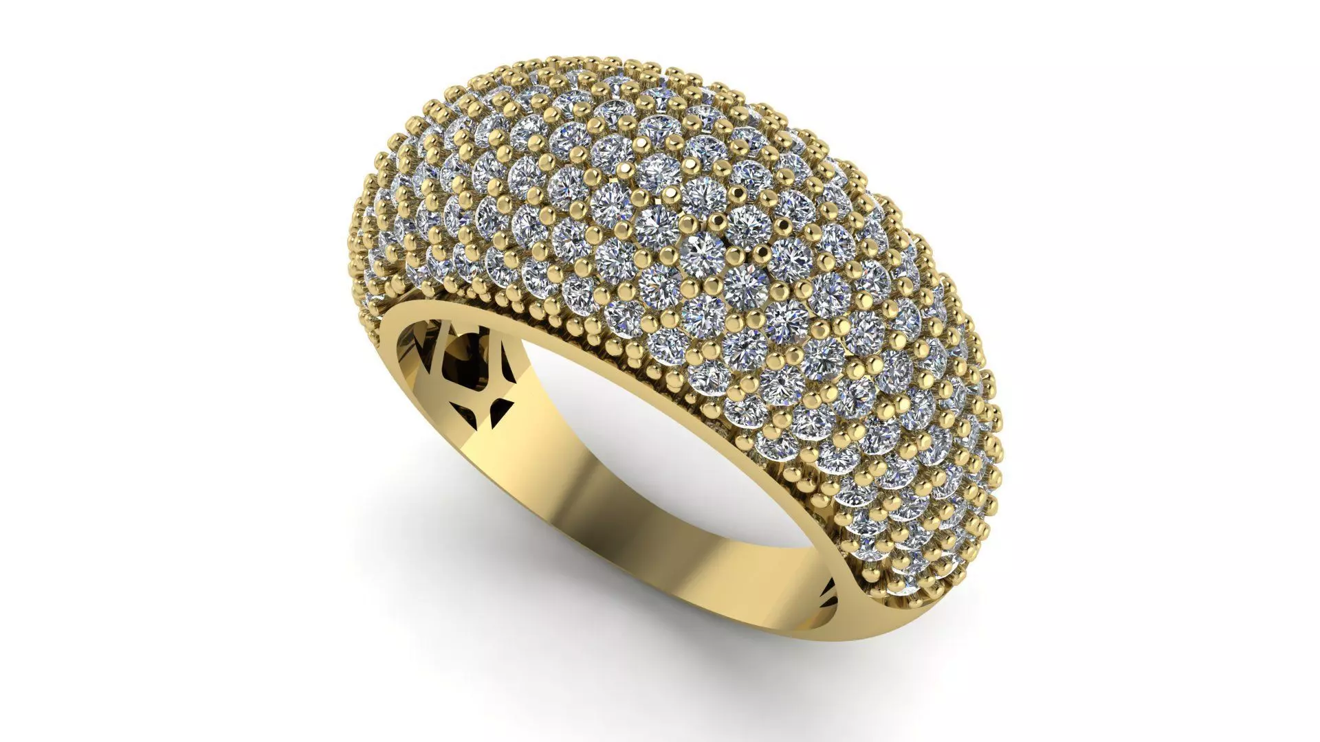 Elegance Pave Diamonds Ring 03 3D print model